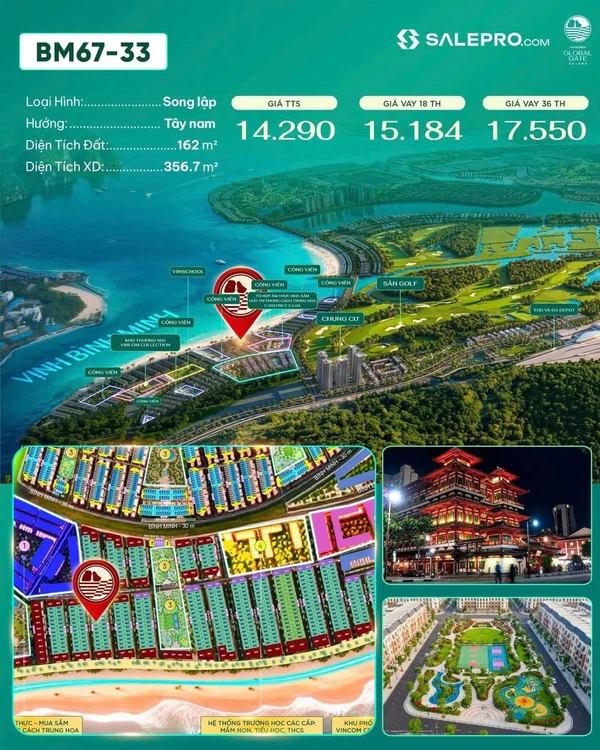 Bán song lập 162m² Vinhomes Global Gate Hạ Long 14,290 tỷ