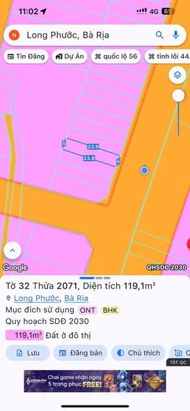 Bán đất mặt tiền Lộ 8 Long Phước Bà Rịa 119m2, 1,9 tỷ - Ảnh thu nhỏ 2