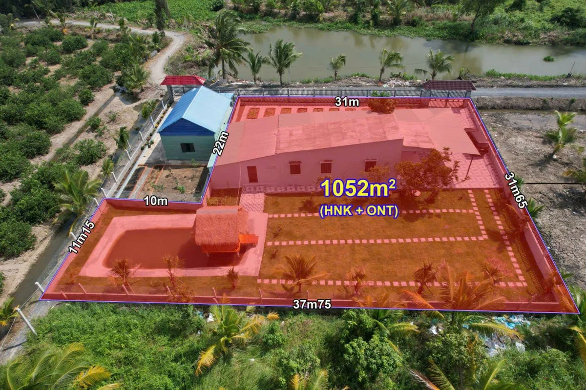 Nhà vườn 1052m² view sông Vàm Cỏ Đông, Tây Ninh, 2.9 tỷ - Ảnh 1