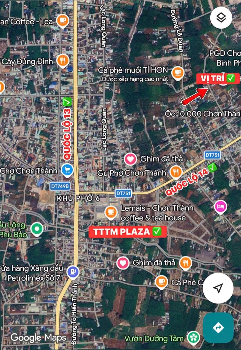 Bán đất 5x35m (60m2 thổ cư) trung tâm Chơn Thành, gần đường Khải Hoàn - Ảnh thu nhỏ 3