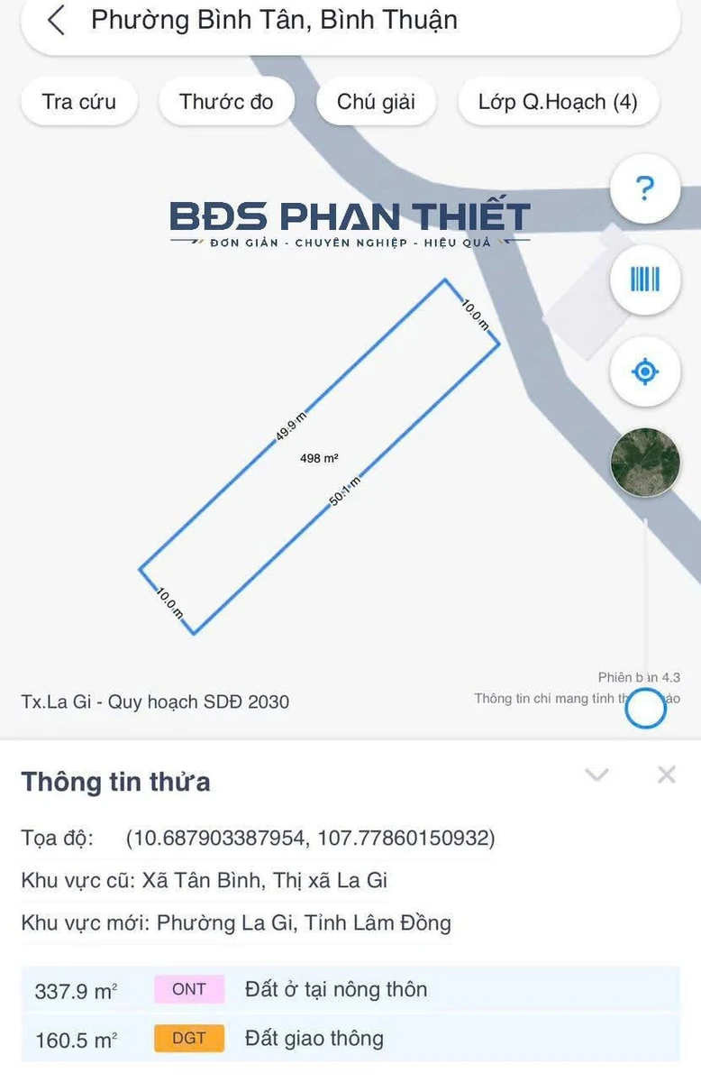 Bán đất Phan Thiết 498 m², 1 tỷ 950 triệu - Ảnh thu nhỏ 2