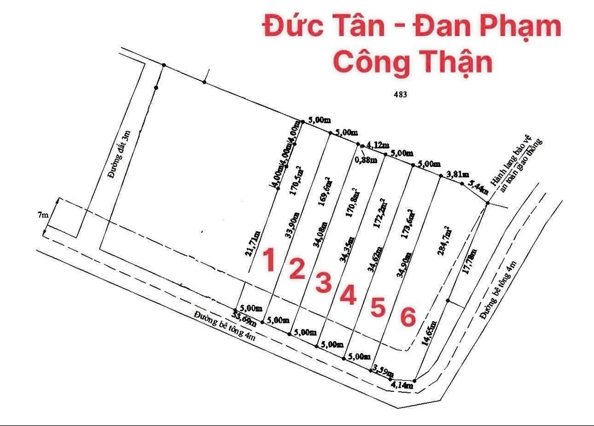 Bán đất thổ cư 170m² xã Đức Tân, Tân Trụ, Long An 430 triệu - Ảnh thu nhỏ 3