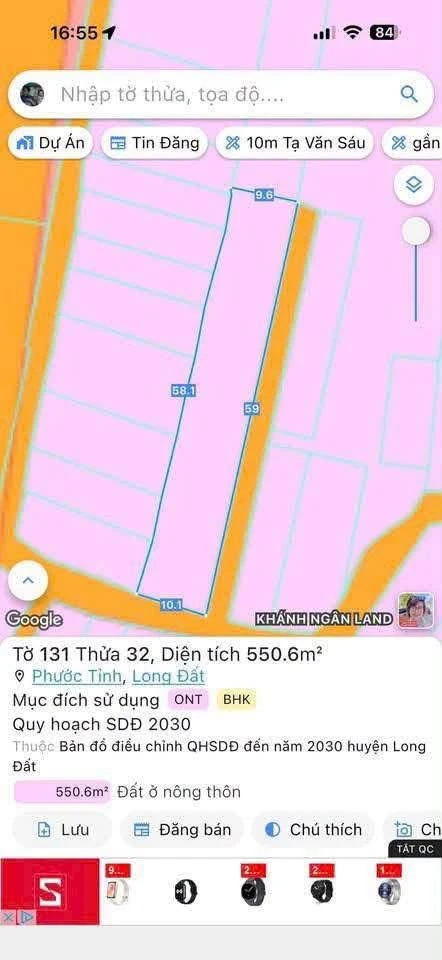 Bán đất mặt tiền 87m2 tại Long Hải 1 tỷ 390 - Ảnh 1