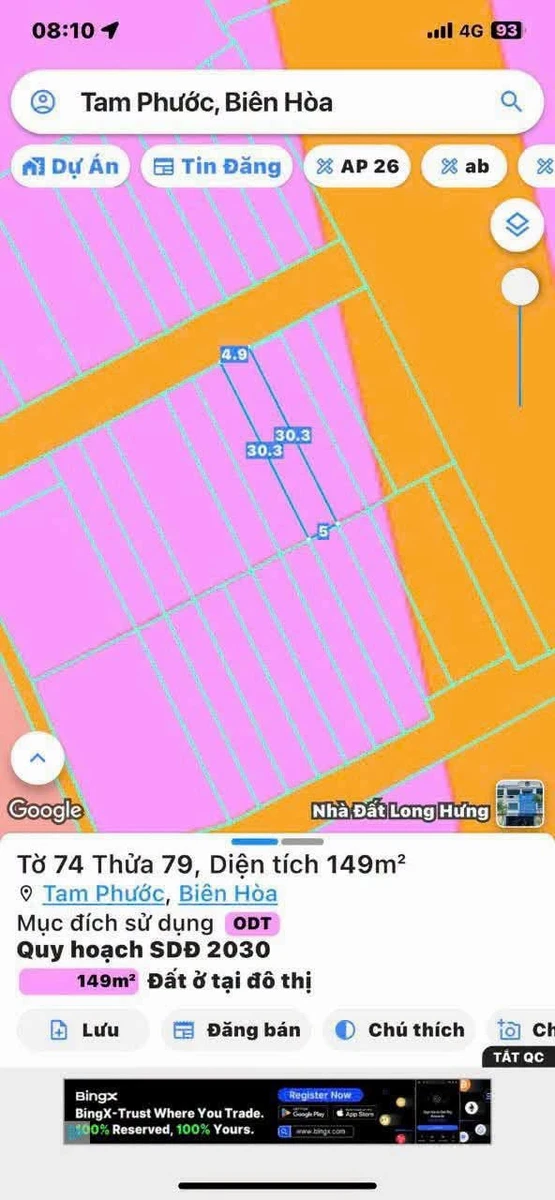 Bán gấp đất thổ cư 5x30m trung tâm phường Tam Phước, Đồng Nai giá 1 tỷ 270 triệu - Ảnh 1