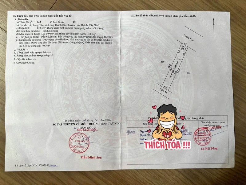 Bán đất Tây Ninh 90m2 880 triệu Long Hoa