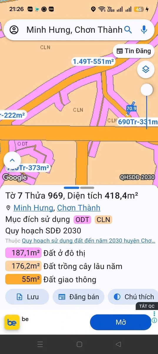 Bán đất mặt tiền 418 m² Minh Hưng Bình Dương 580 triệu - Ảnh thu nhỏ 4