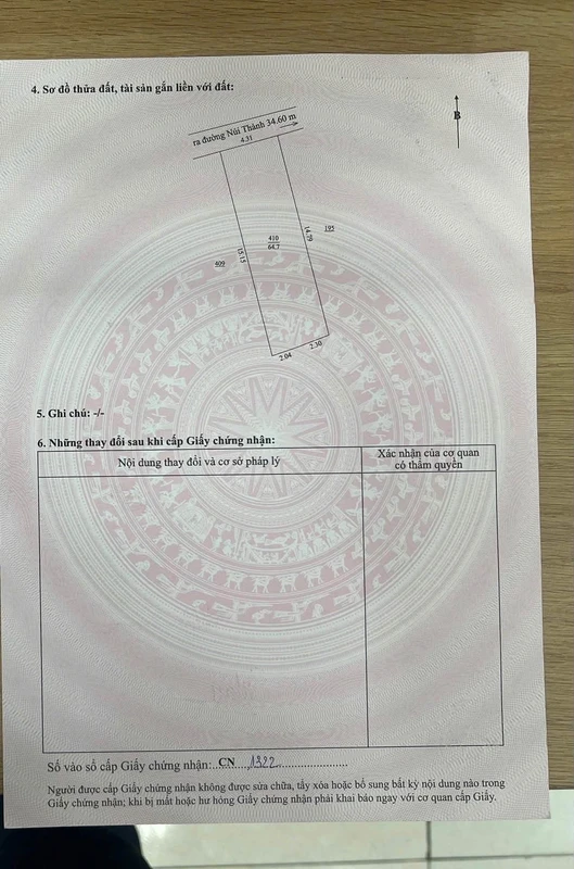 Bán đất kiệt K192 Núi Thành 65m2 giá 4,45 tỷ, Đà Nẵng