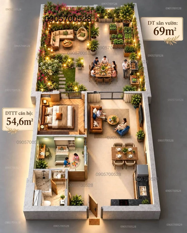Bán căn hộ Sun Group Đà Nẵng 1PN sân vườn 123.6m² giá 3.3 tỷ