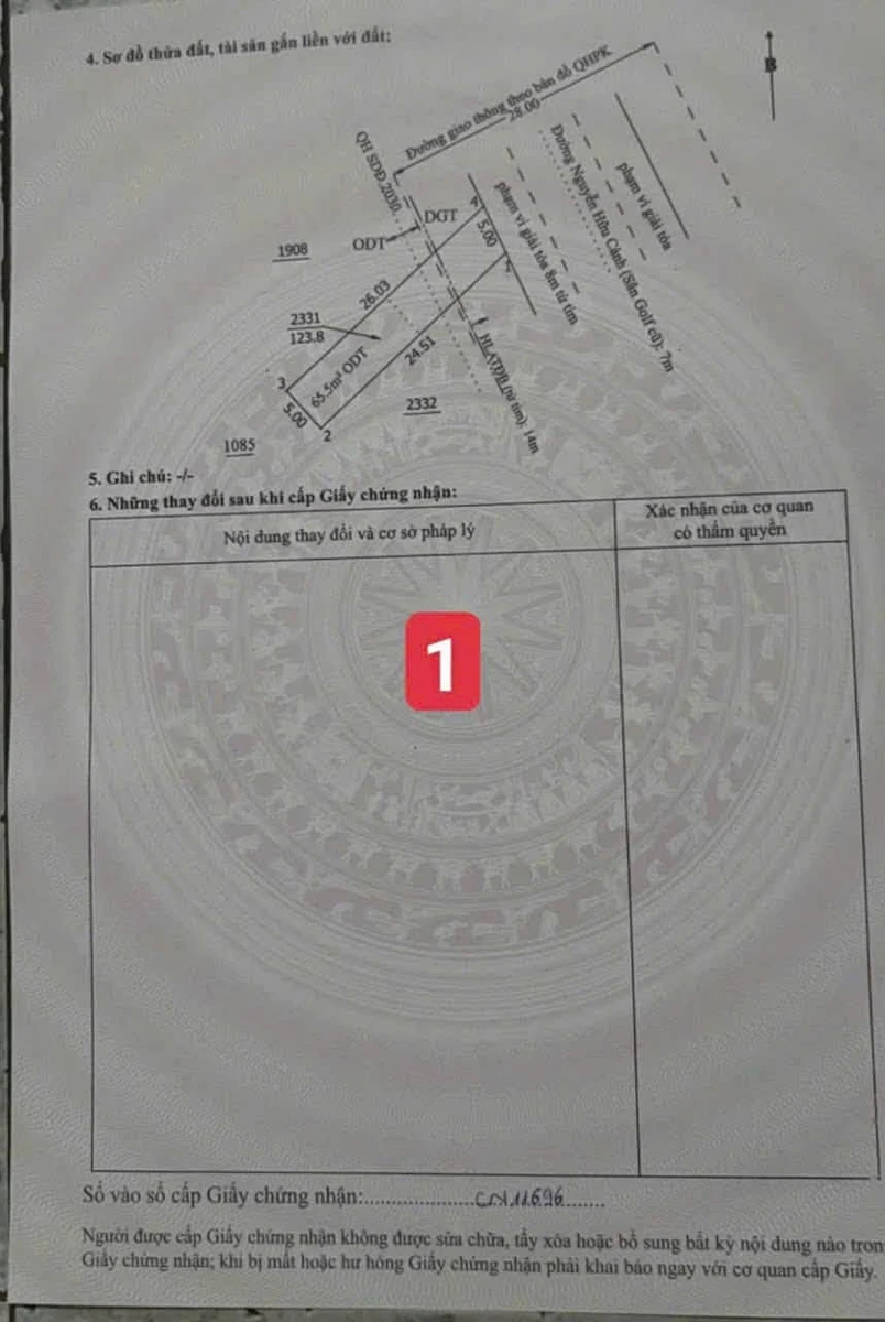 Bán 2 lô đất mặt tiền Nguyễn Hữu Cảnh 123m² và 116m² giá 4,6 tỷ - Ảnh thu nhỏ 3