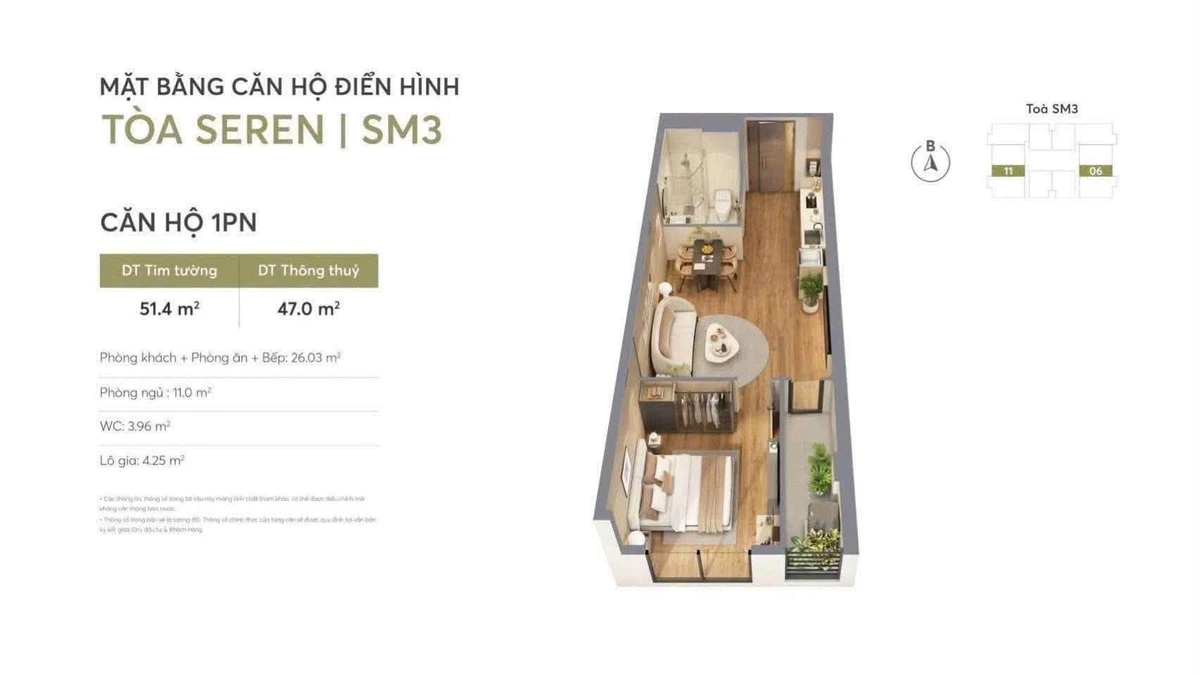 Bán căn hộ 1PN 47m² Greenera Southmark 3 tỷ 5 - Ảnh thu nhỏ 4
