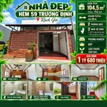Bán nhà hẻm Trương Định Rạch Giá 104.5m² 1 tỷ 690 triệu - Ảnh thu nhỏ 1