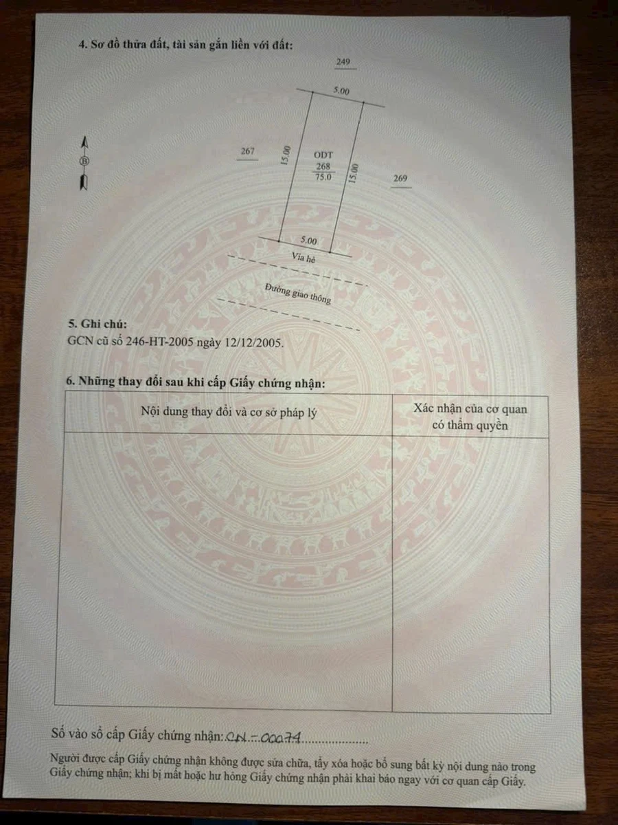 Bán đất mặt phố Vũ Như Tô Hải Dương 75m2 giá 2.6 tỷ - Ảnh thu nhỏ 2