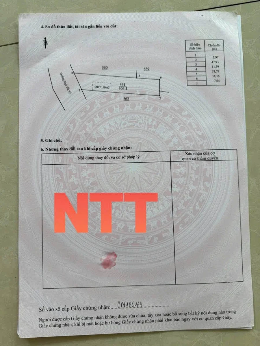 Bán đất mặt tiền Ngô Tất Tố Chơn Thành 500 m² - Ảnh thu nhỏ 5