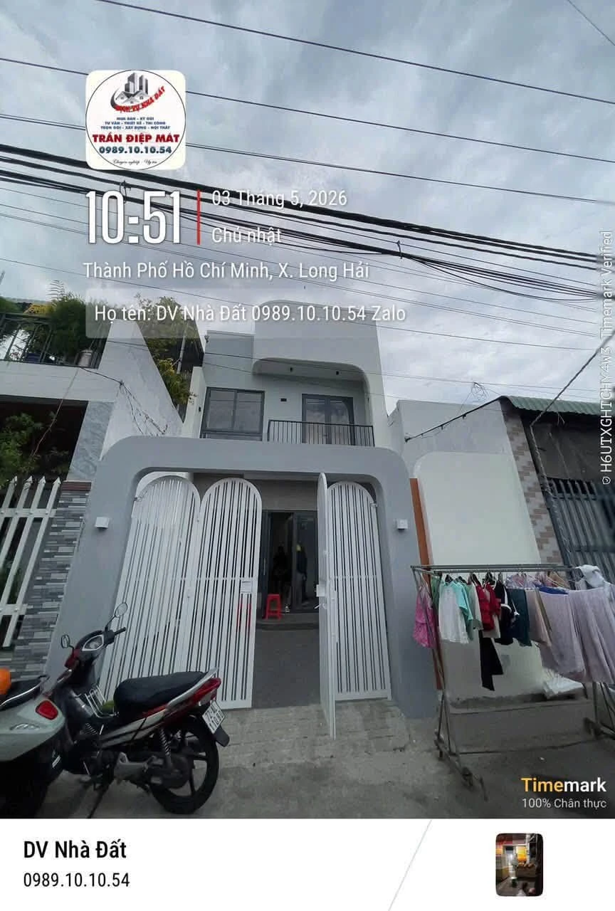 Bán gấp nhà 1 trệt 1 lầu 80m2 2PN, giá 2,698 tỷ, gần biển Xã Long Hải - Ảnh 1