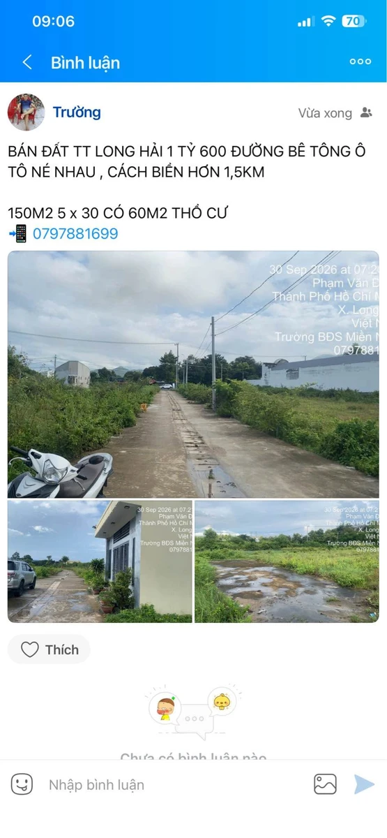 Bán đất Long Hải 150m² 1 tỷ 600, gần biển - Ảnh thu nhỏ 4