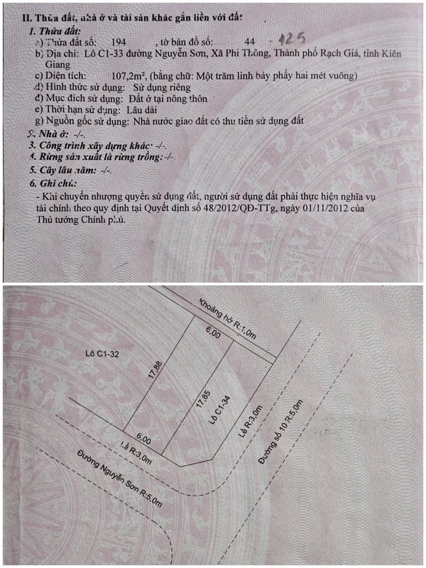 Bán đất 108m² tặng nhà ngay chợ Phi Thông An Giang giá 630 triệu