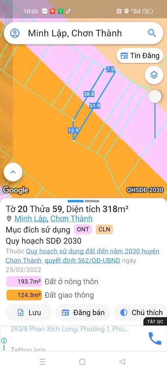 Bán đất 200m2 mặt tiền QL14 Nha Bích, 1 tỷ 80 triệu - Ảnh thu nhỏ 4