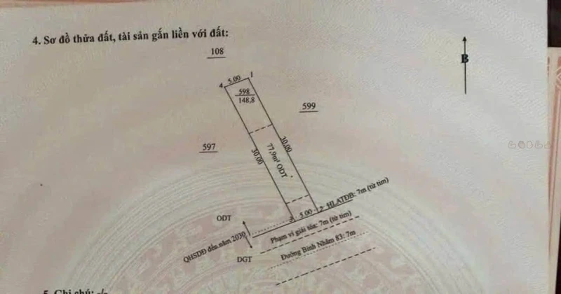 Bán đất mặt tiền đường Bình Nhâm 83, 148m², đối diện trường THCS Nguyễn Trường Tộ, Bình Dương