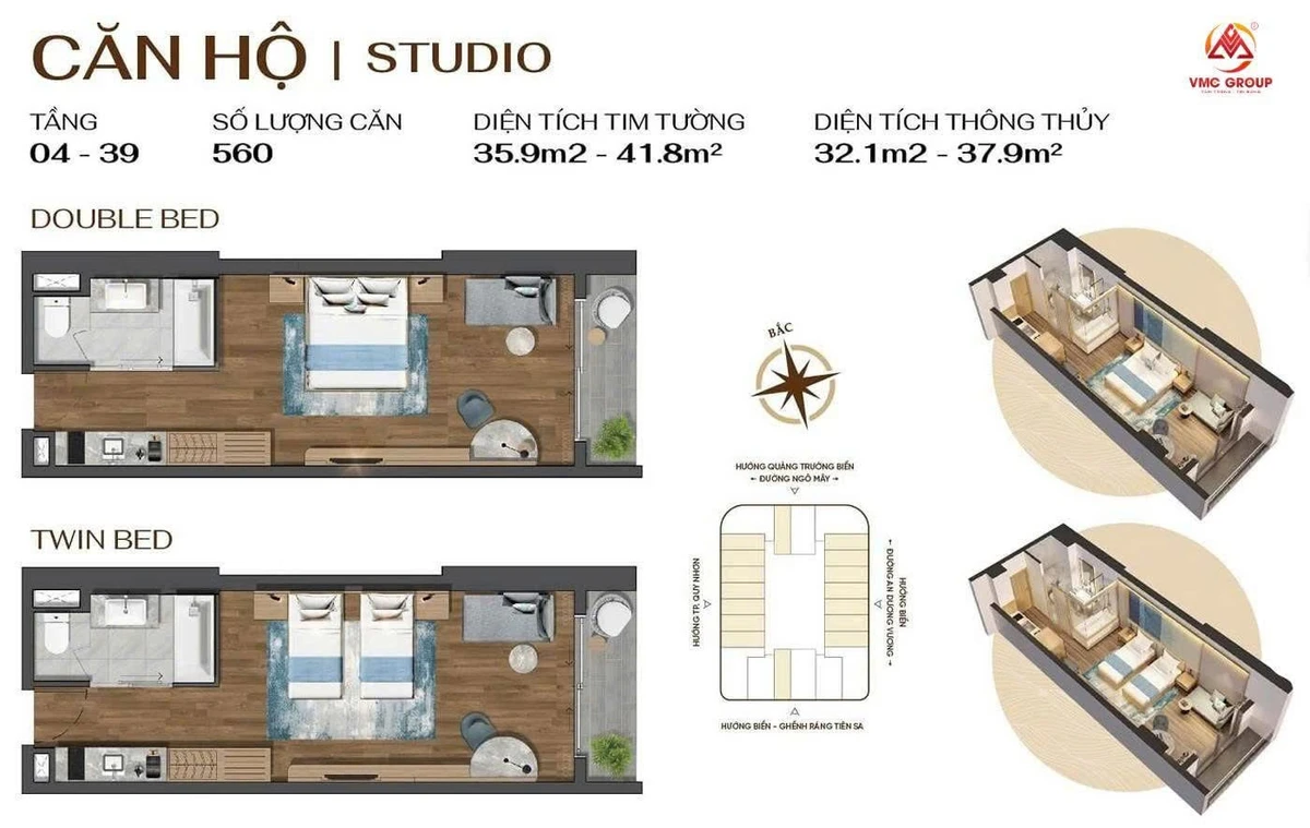 Bán căn Studio view biển Q'Terra Quy Nhơn từ 2 tỷ - Ảnh thu nhỏ 2