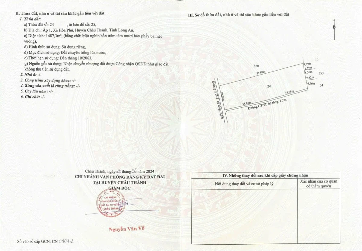 Bán đất nền 1420m² tại Xã Hoà Phú, Châu Thành, Long An - Ảnh thu nhỏ 2