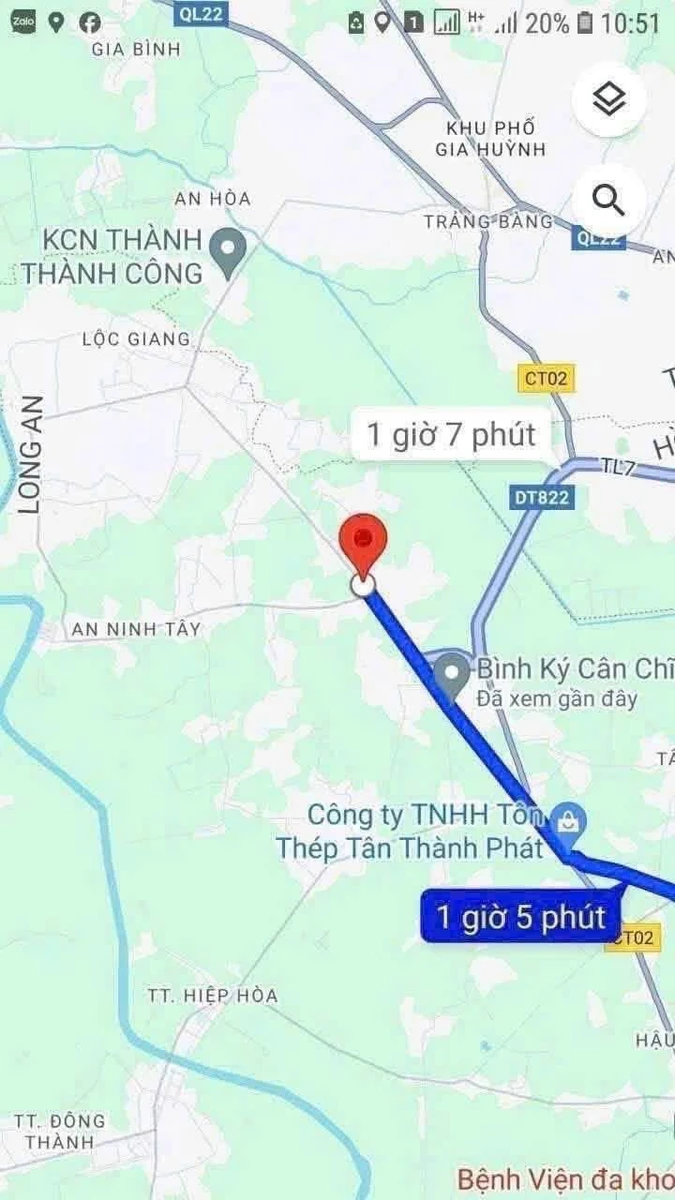 Bán đất mặt tiền Tỉnh lộ 825 Tây Ninh 216 m2 - Ảnh 1