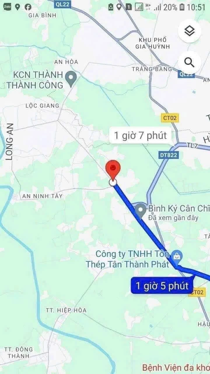 Bán đất mặt tiền Tỉnh lộ 825 Tây Ninh 216 m2 - Ảnh 1