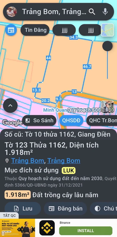 Bán đất 1900m² góc 2 mặt tiền Giang Điền, Đồng Nai, 2.2 tỷ