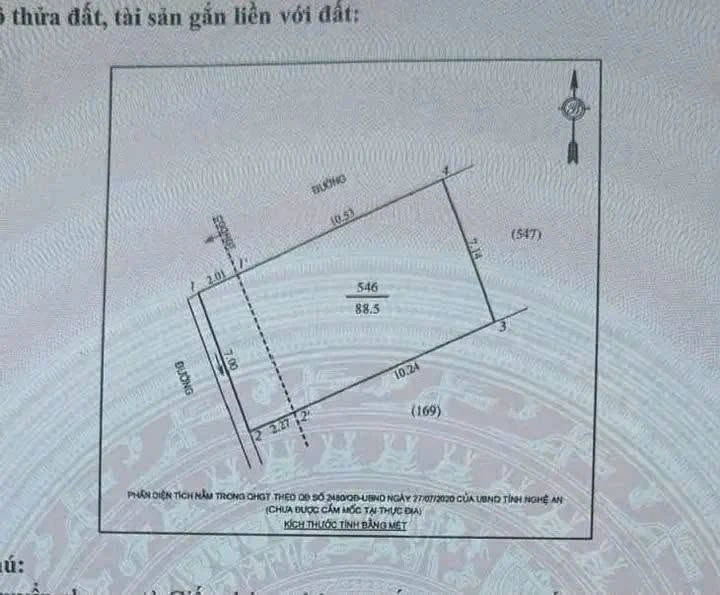 Bán lô góc 88.5m² mặt tiền 7m Cao Huy Tuấn, Nghệ An 2 tỷ - Ảnh thu nhỏ 2