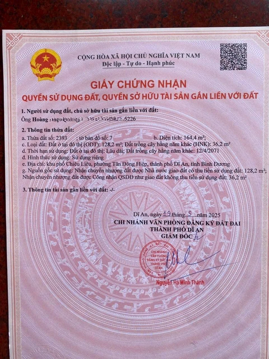 Bán lô đất 165m2 Phường Dĩ An 4,45 tỷ - Ảnh thu nhỏ 2