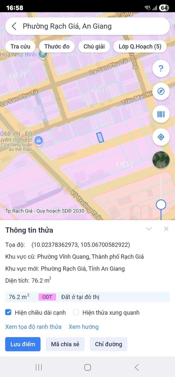 Bán nền đất 76,2m² Rạch Giá 790 triệu - Ảnh thu nhỏ 2