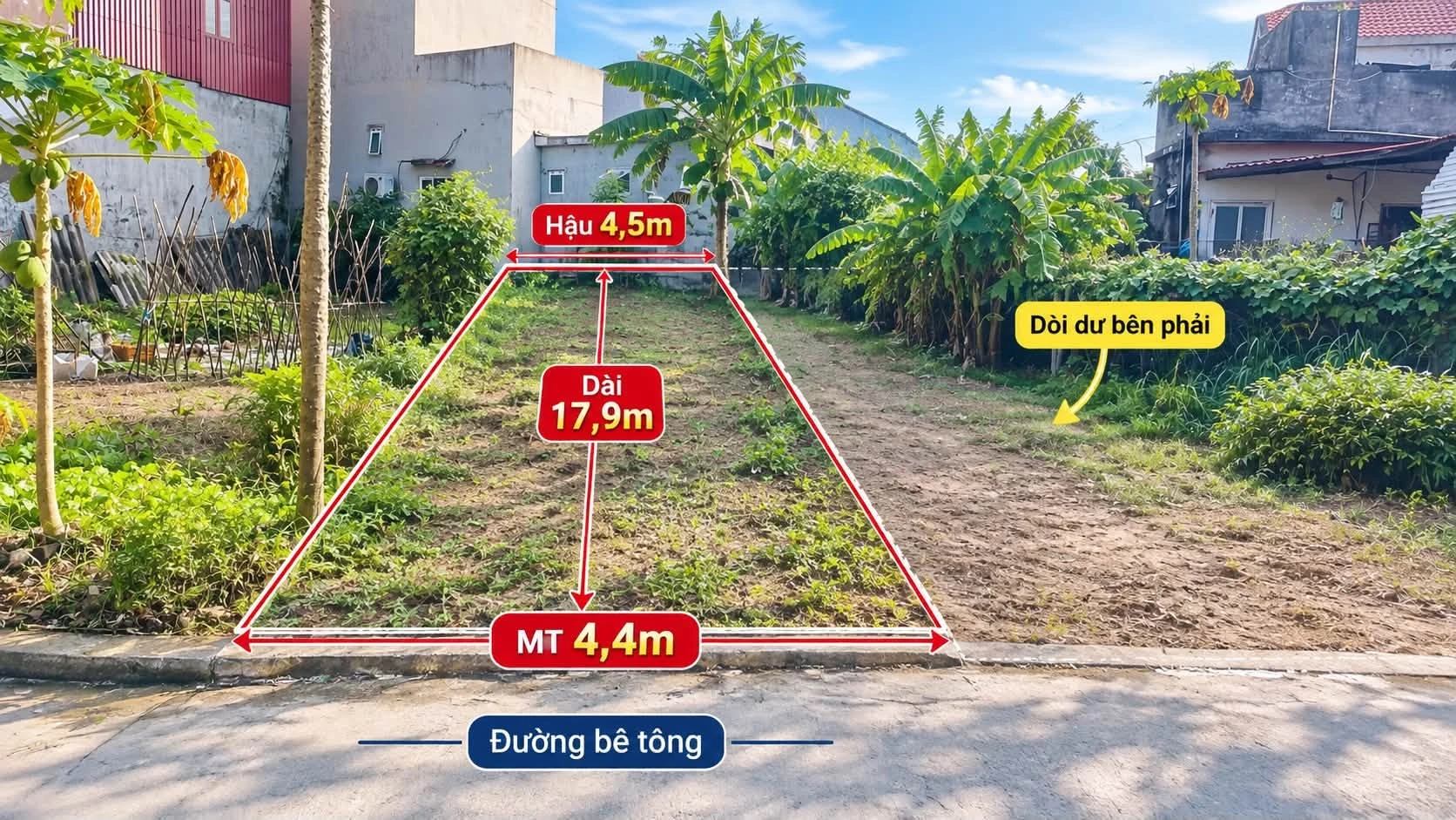 Bán đất 80m² mặt tiền 4,5m Văn Hội Hải Dương 450 triệu - Ảnh 1