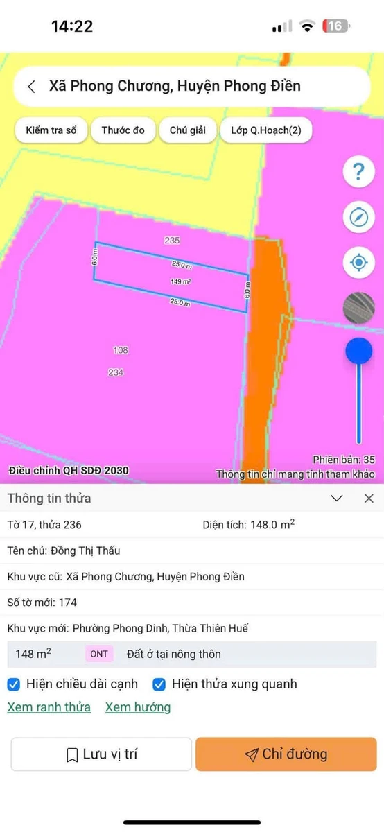 Bán đất 148m2 giá 169 triệu tại Đại Phú, Phong Chương, Huế - Ảnh thu nhỏ 2