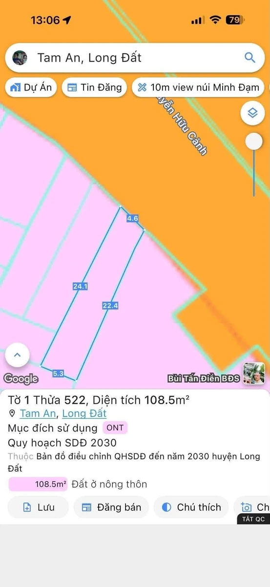 Bán đất mặt tiền Tỉnh lộ 44B, 125m2, 2 tỷ - Ảnh thu nhỏ 2