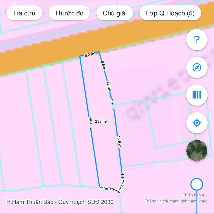 Bán đất thổ cư mặt tiền Hàm Liêm 232.8m2, 799 triệu - Ảnh thu nhỏ 2
