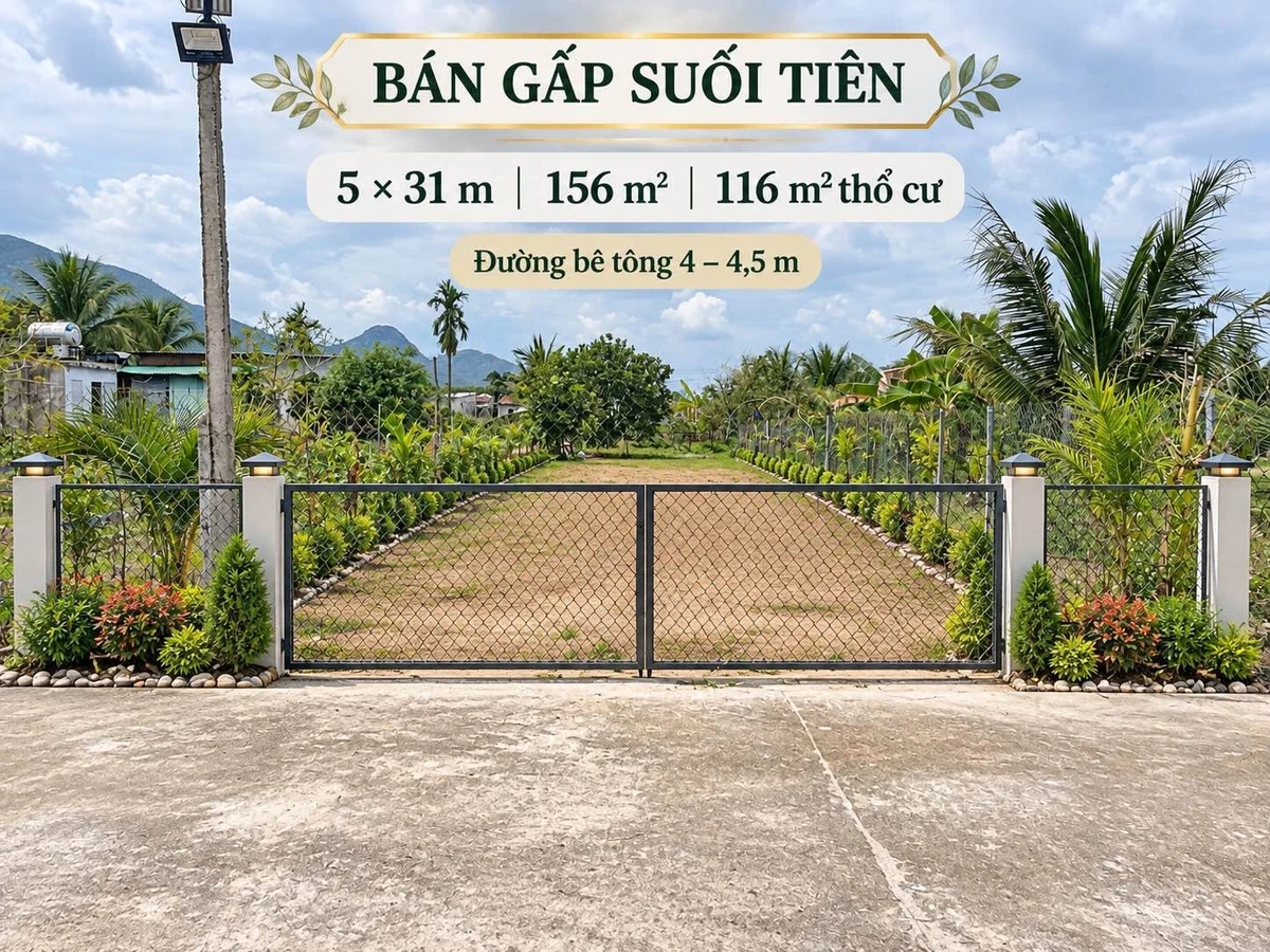 Bán gấp đất 156m2 (thổ cư 116m2) khu Suối Tiên giá 650 triệu - Ảnh thu nhỏ 2