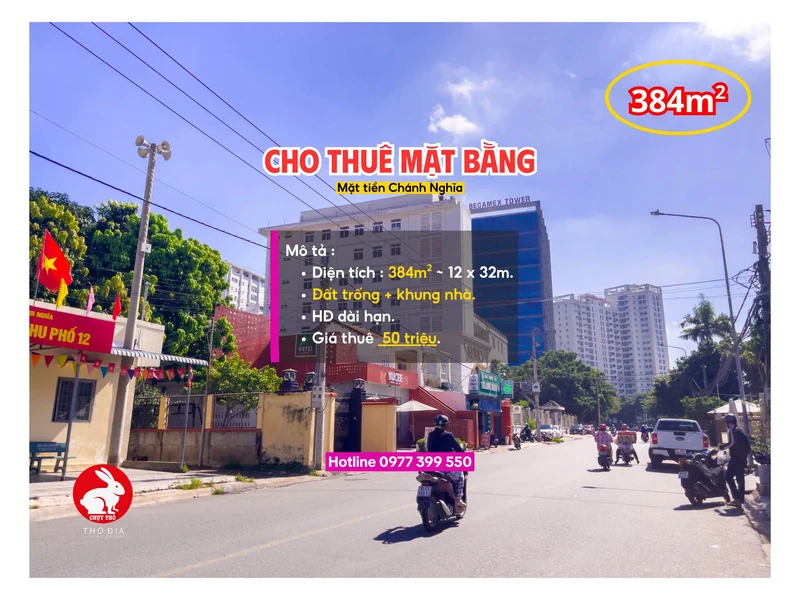 Cho thuê mặt bằng trung tâm Thủ Dầu Một 384m² - 50 triệu/tháng