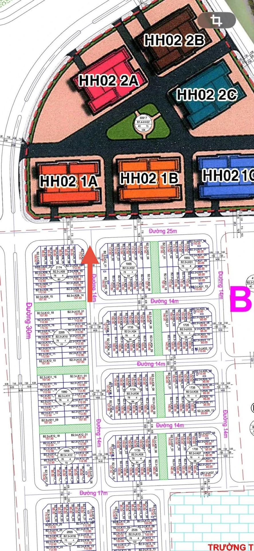 Cho thuê liền kề thô 112.5m² khu B2.3, 8 triệu/tháng - Ảnh 1
