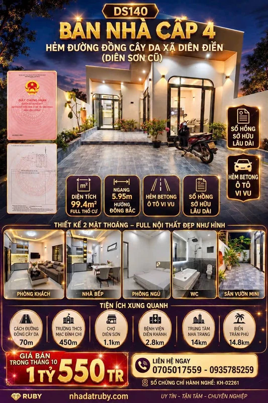 Bán nhà cấp 4 99.4m2 Diên Sơn, Nha Trang