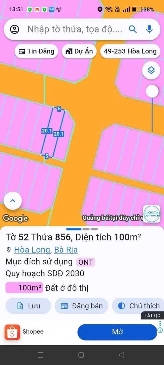 Bán 2 lô đất góc 2 mặt tiền 5x20 khu Lan Anh 2 Hòa Long - Ảnh thu nhỏ 4