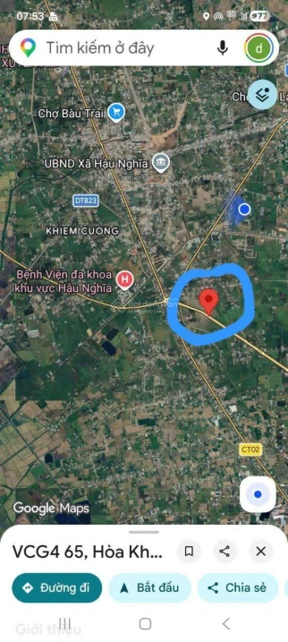 Bán đất tại đường 823D, xã Hoà Khánh Đông, 2,65 tỷ, 85m2 lô góc mặt tiền đường 40m, 3 mét bên hông