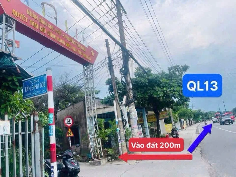 Bán đất mặt tiền Tân Định, Bến Cát, Bình Dương, 200m², 1 tỷ 750