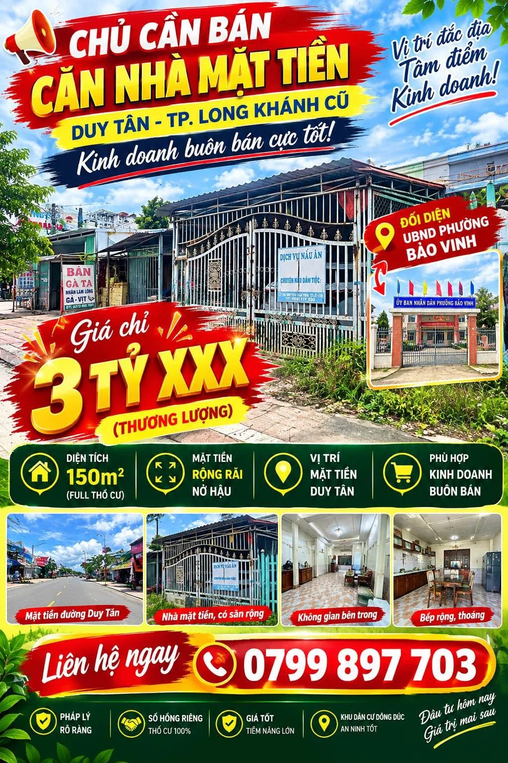 Bán nhà mặt tiền Duy Tân Long Khánh 150m² - Ảnh 1