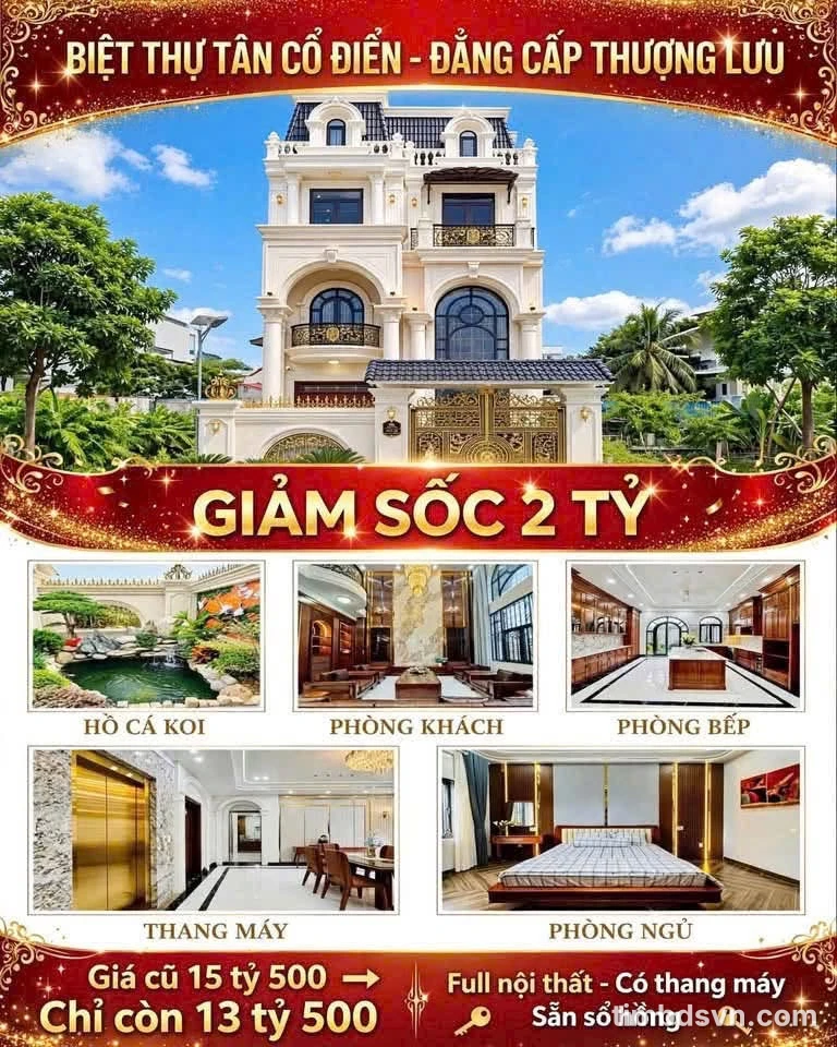 Bán biệt thự 200m² tân cổ điển Quỳnh Hoàng, Hải Phòng 13,5 tỷ - Ảnh 1