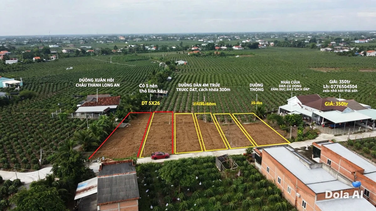 Bán 3 nền đất thổ cư 130 m² Dương Xuân Hội, Long An - Ảnh 1