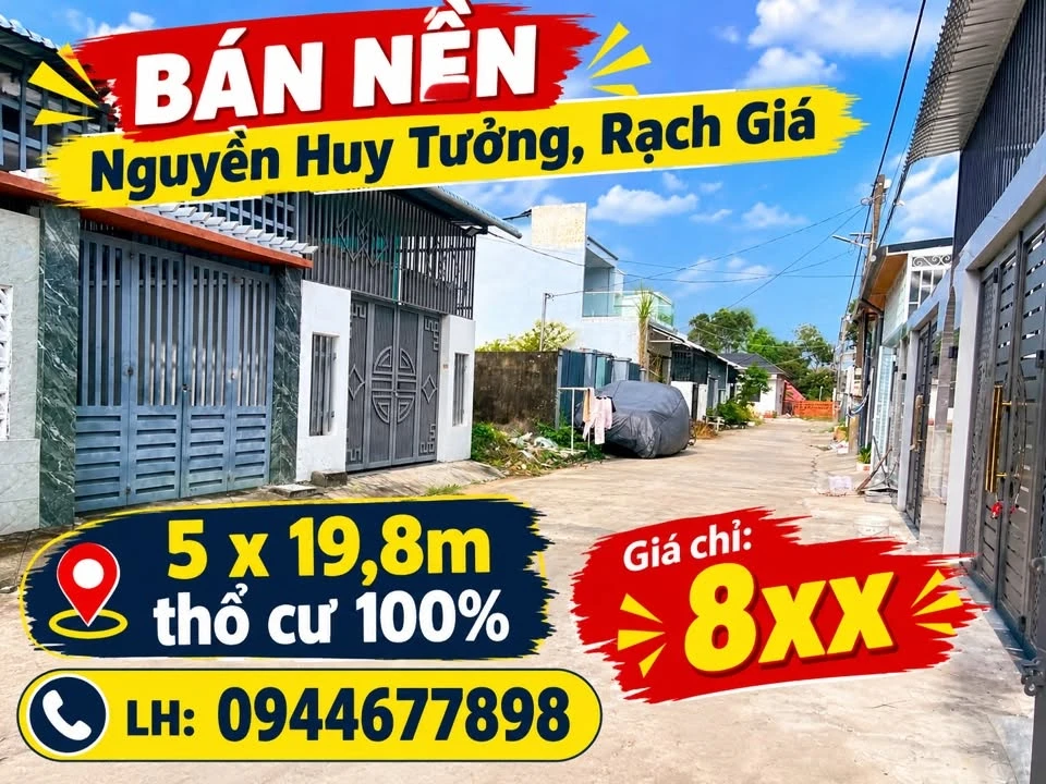 Bán 2 nền liền kề 5x19.8m Rạch Giá, Kiên Giang - Ảnh 1