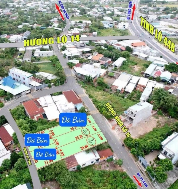 Bán 2 lô đất mặt tiền đường 16 Tam Phước, Long Điền 82-85m²