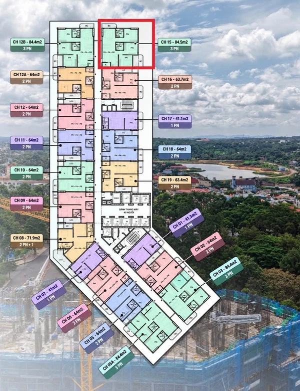Bán căn hộ 3 phòng ngủ 85m2 view pháo hoa tại Ecopalace Buôn Ma Thuột