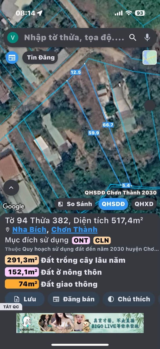 Bán đất 500m² Nha Bích, Nhà Bè, 400 triệu - Ảnh thu nhỏ 4