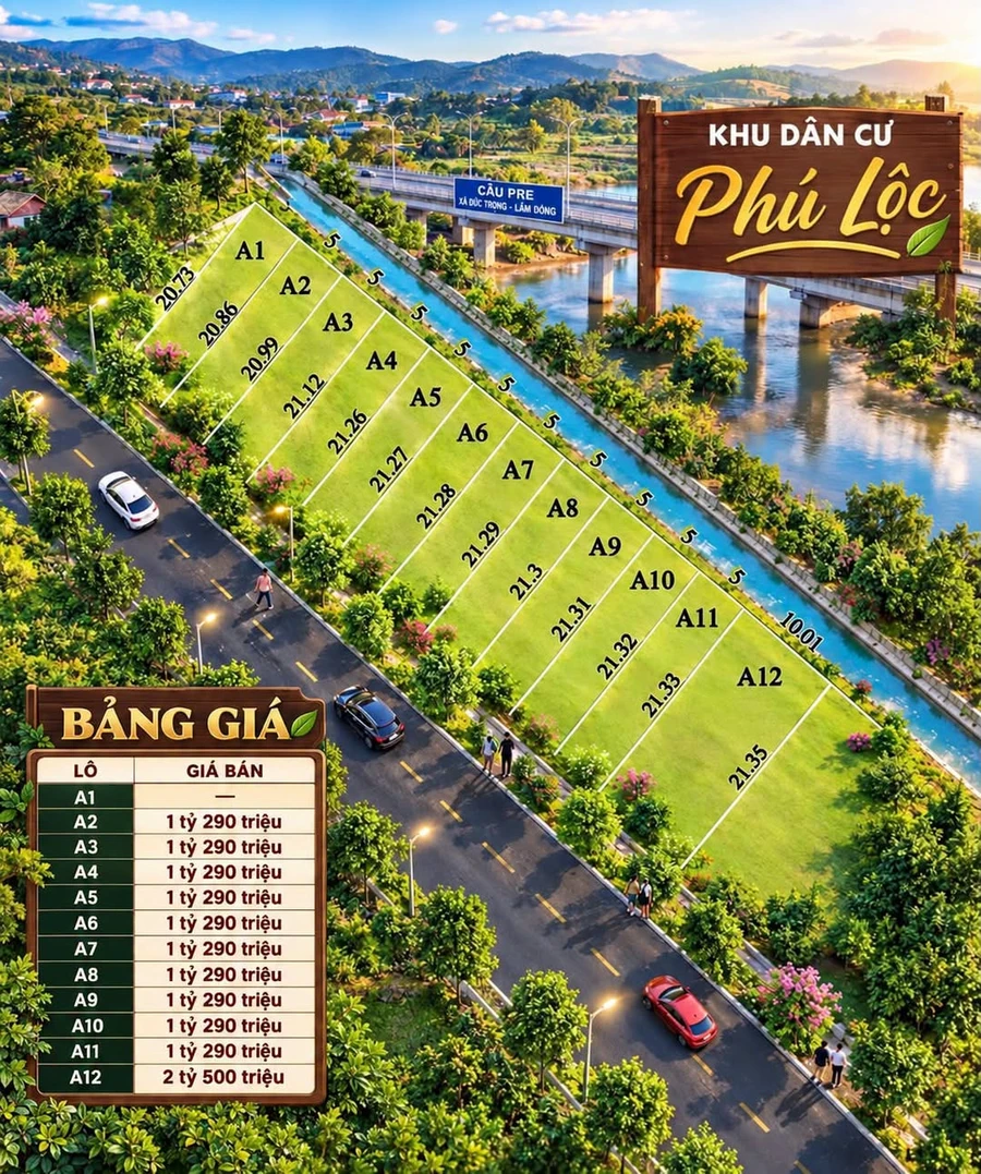 Bán đất nền 100m² Phú Lộc-Đức Trọng 1 tỷ 290 triệu - Ảnh 1