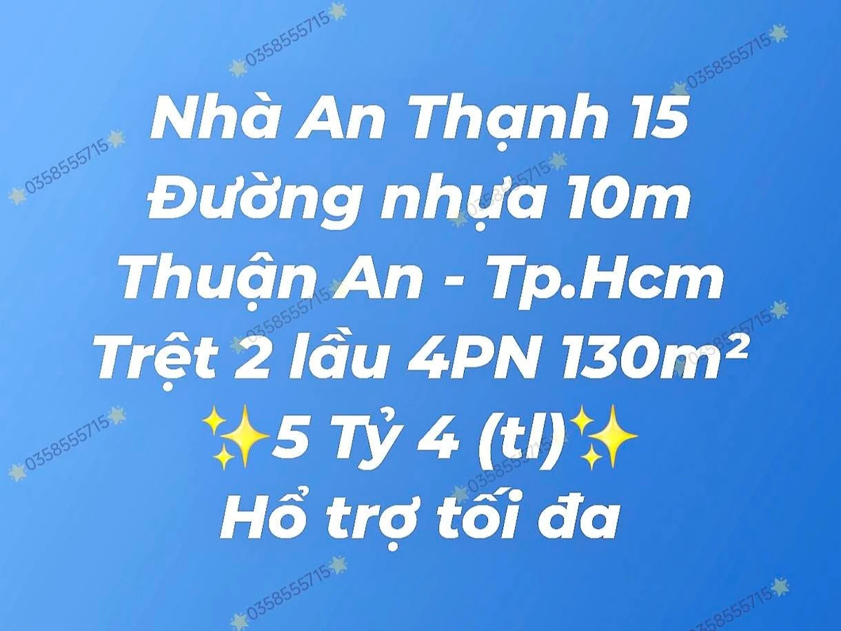 Nhà bán 2 mặt thoáng An Thạnh 130m² 4 phòng ngủ - Ảnh 1